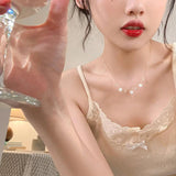 925 Silver Shell Heart Pendant Choker Necklace for Women