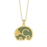 Natural Hetian Jade Elephant Xiangyun Pendant Necklace