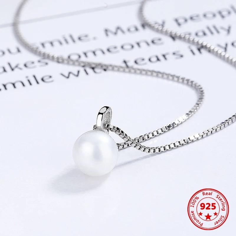 925 Silver Pearl Necklace Women's Collarbone Chain