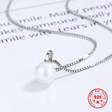925 Silver Pearl Necklace Women's Collarbone Chain