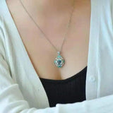 Retro Silver Choker Necklace Cubic Zirconia Girls Jewelry