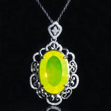 Vintage Oval CZ Pendant Necklace for Women