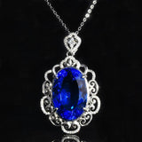 Vintage Oval CZ Pendant Necklace for Women