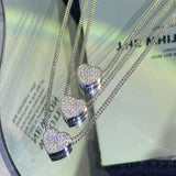 Crystal Heart Pendant Necklace Women's Boho Charm Jewelry Gift