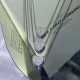 Crystal Heart Pendant Necklace Women's Boho Charm Jewelry Gift