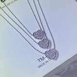 Crystal Heart Pendant Necklace Women's Boho Charm Jewelry Gift