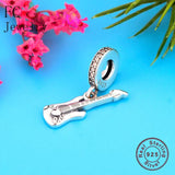 925 Silver Guitar Charm Bead for Charm Bracelet