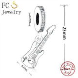 925 Silver Guitar Charm Bead for Charm Bracelet