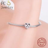 925 Silver Family Heart Charm Bead for Bracelet Making