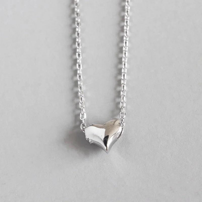 S925 Tiny Heart Necklace Heart Shape Pendant Gift