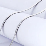 925 Silver 4MM Chain Necklace for Women Couple Fine Jewelry Blade Chain