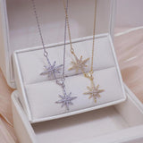 Zircon Star Short Clavicle Chain Necklace