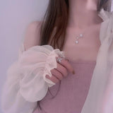 Zircon Star Short Clavicle Chain Necklace