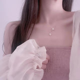 Zircon Star Short Clavicle Chain Necklace
