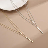 925 Silver Long Layer Necklace Female Niche Pendant Jewelry