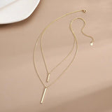 925 Silver Long Layer Necklace Female Niche Pendant Jewelry