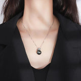 14mm Big Pearl Pendant Necklace Lab Diamonds Fine Jewelry