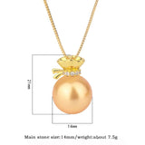 14mm Big Pearl Pendant Necklace Lab Diamonds Fine Jewelry
