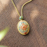 Hetian Jade Flower Necklace Craft Pendant Wedding Jewelry