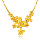 OMHXZJ European Woman Girl Party Gift 24KT Yellow Pendant Necklace