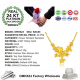 OMHXZJ European Woman Girl Party Gift 24KT Yellow Pendant Necklace