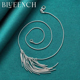925 Silver Frosted Tassel Pendant for Women Wedding Party Jewelry