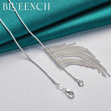 925 Silver Frosted Tassel Pendant for Women Wedding Party Jewelry