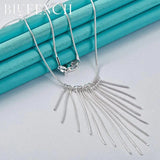 925 Silver Frosted Tassel Pendant for Women Wedding Party Jewelry