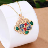 Enamel Carp Pendant Openwork Necklace Vintage Women's Jewelry