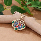 Enamel Carp Pendant Openwork Necklace Vintage Women's Jewelry
