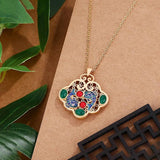 Enamel Carp Pendant Openwork Necklace Vintage Women's Jewelry