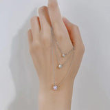 925 Sterling Silver Zircon Pendant Necklace for Women Wedding Engagement