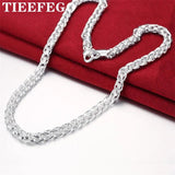 925 Sterling Silver Men's Necklace 20 Inch Twist Loop Jewelry