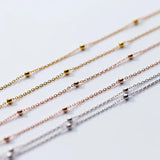 925 Silver Beads Chain Choker Necklace 2.5mm Balls Link Jewelry