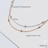 925 Silver Beads Chain Choker Necklace 2.5mm Balls Link Jewelry