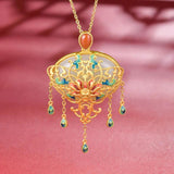 Hetian Jade Dancing Butterfly Necklace Ancient Craft Jewelry