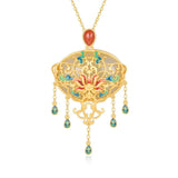 Hetian Jade Dancing Butterfly Necklace Ancient Craft Jewelry