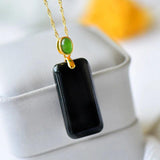 Inlaid Hetian Jade Necklace - Retro Charm Jewelry