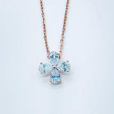 S925 Silver Rose Crystal Pendant Necklace