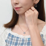 S925 Silver Rose Crystal Pendant Necklace
