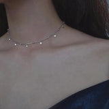 S925 Sterling Silver Tassel Neck Chain Student Jewelry