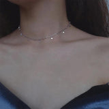 S925 Sterling Silver Tassel Neck Chain Student Jewelry