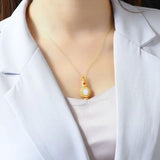 Vintage Hetian Jade Vase Pendant Diamond Necklace