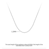 925 Sterling Silver Water Wave Chain Necklace Beauty Collarbone Chain Jewelry