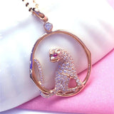 Purple Geometric Crystal Pendant Necklace Charm