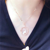 Purple Geometric Crystal Pendant Necklace Charm