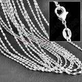 10PCS 16-30'' Twisted Singapore Chain 925 Sterling Silver Necklace Chains