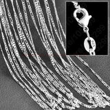 10PCS 925 Sterling Silver Chain Necklace Chains+Lobster Clasps 16-30 Inches