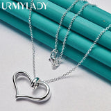 925 Silver Heart Pendant Necklace Wedding Jewelry