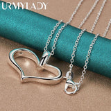 925 Silver Heart Pendant Necklace Wedding Jewelry